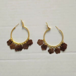 Over Sized Hoop Earrings With Shingles-NIP